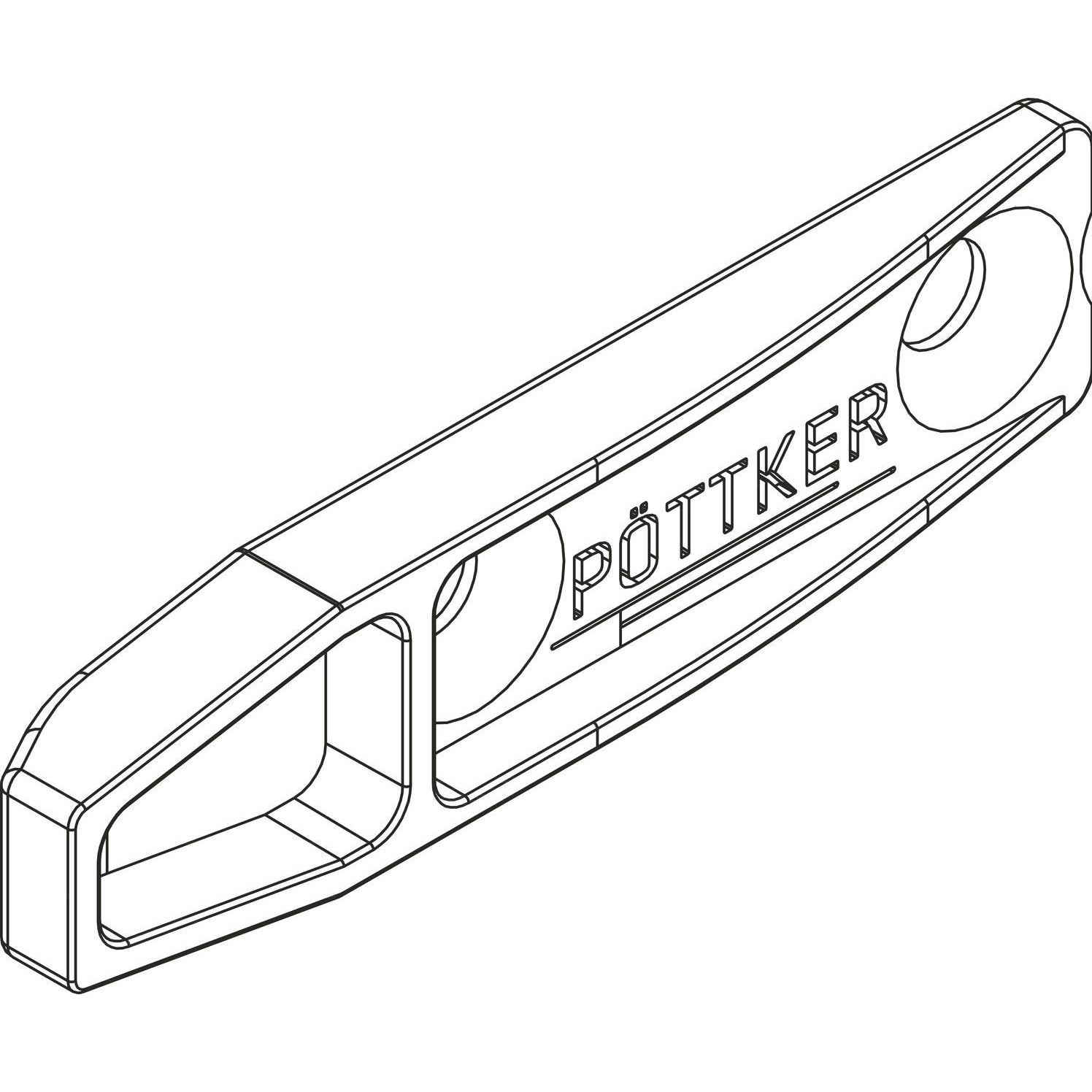Pöttker, Tischplatte, Ausgleichssicherung Alu 77 Frontslide Kunststoff silber