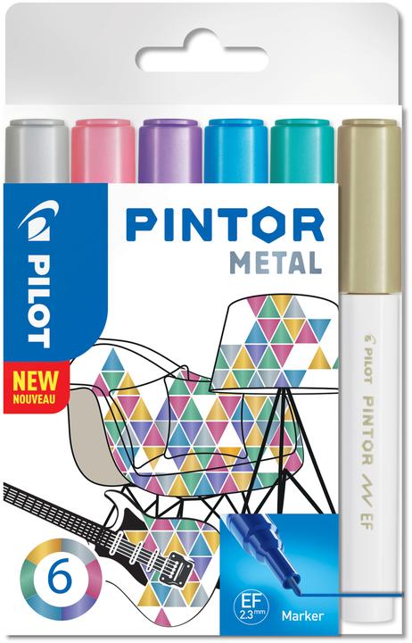 Actual product image Pilot Pintor Extra Fine Set à 6 Metallic (Metallic, 0.70 mm, 6 x)