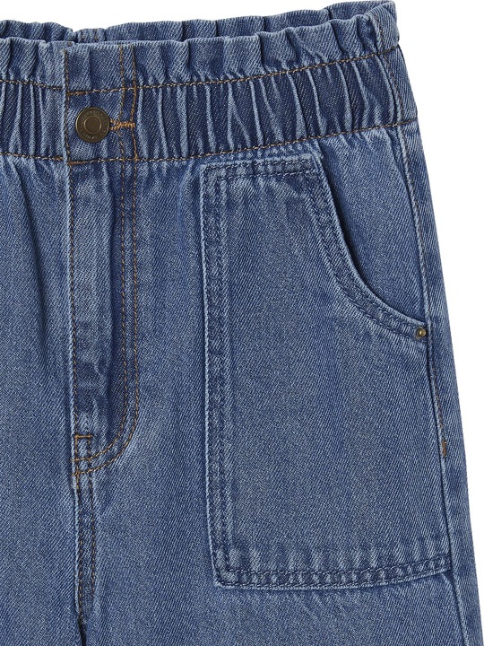 Actual product image Vertbaudet Wide girls' jeans in a worker style (128)