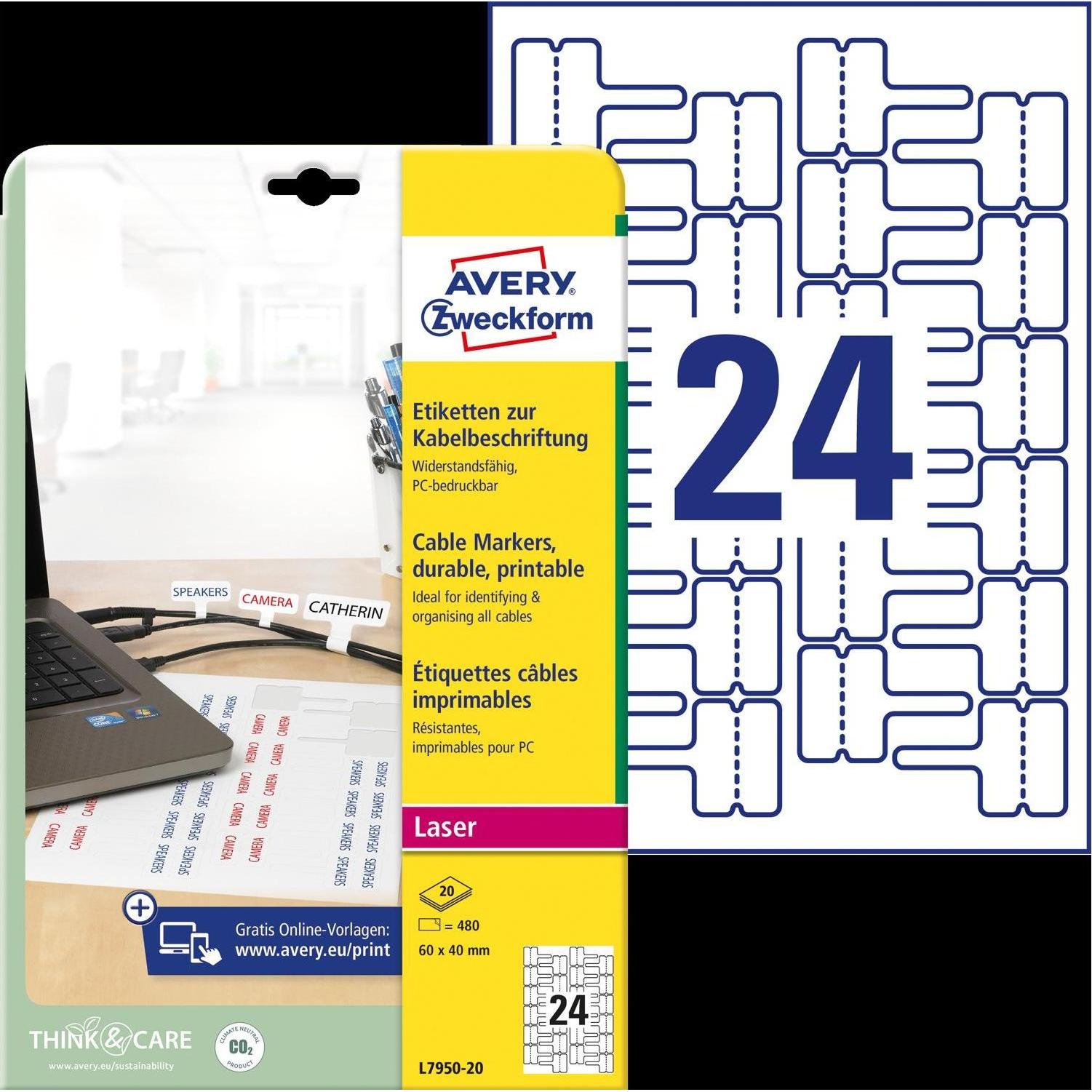 Avery, Etiketten, Kabel-Etiketten
