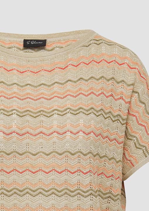 Image du produit S.Oliver Strickpullunder Stricktop mit Zick-Zack-Muster im Relaxed Fit (XL)