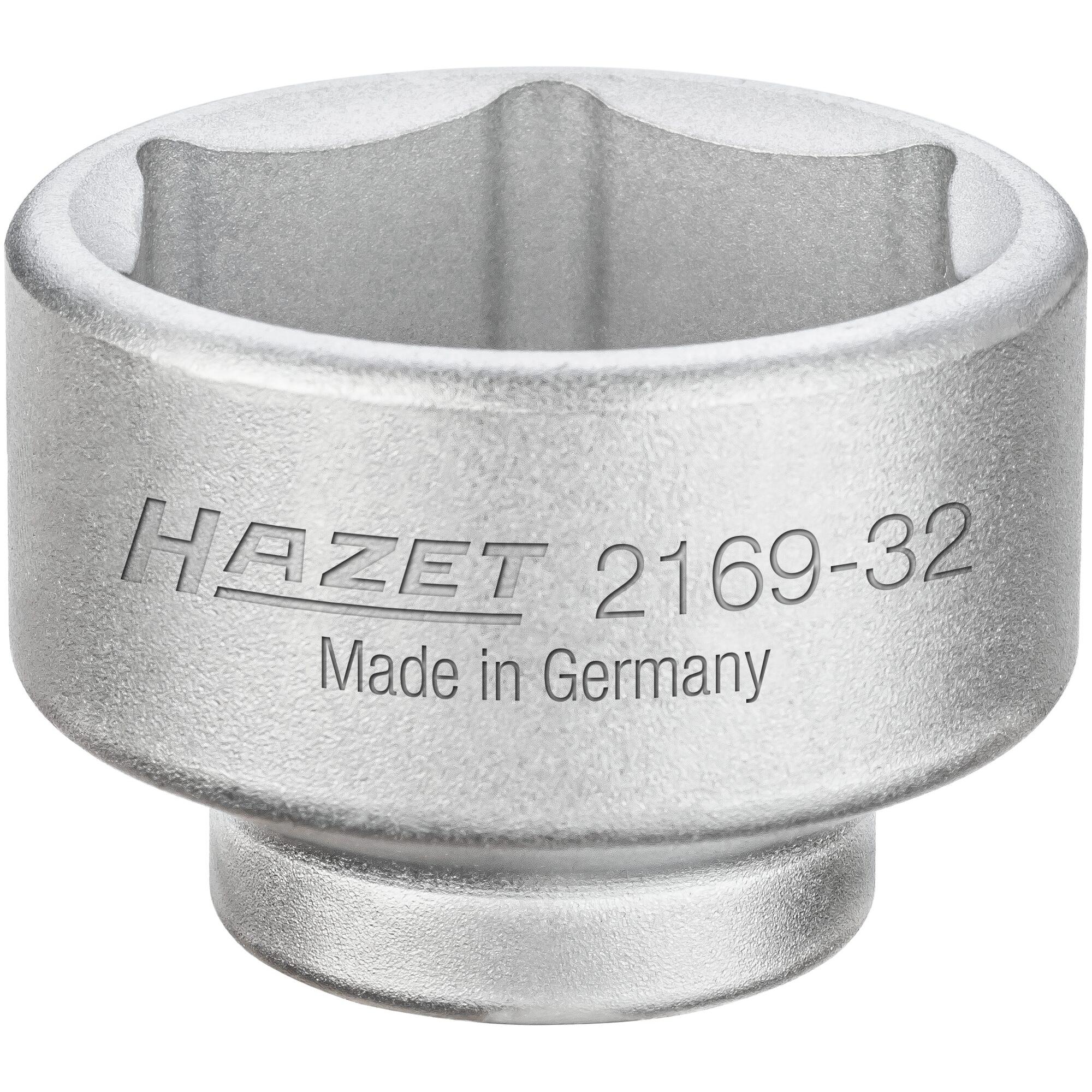 HAZET, Fahrzeug Werkzeug, Ölfilter-Schlüssel 2169-32 ∙ Vierkant10 mm (3/8 Zoll) ∙ Aussen Sechskant Profil ∙ 43 mm