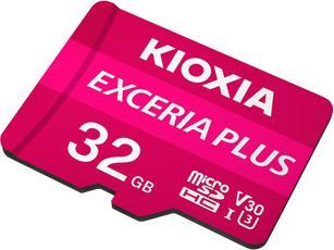 Productafbeelding Kioxia Exceria Plus microSDHC 32GB klasse 10 UHS-1 U3 (32 GB, microSDHC, U3, UHS-I)