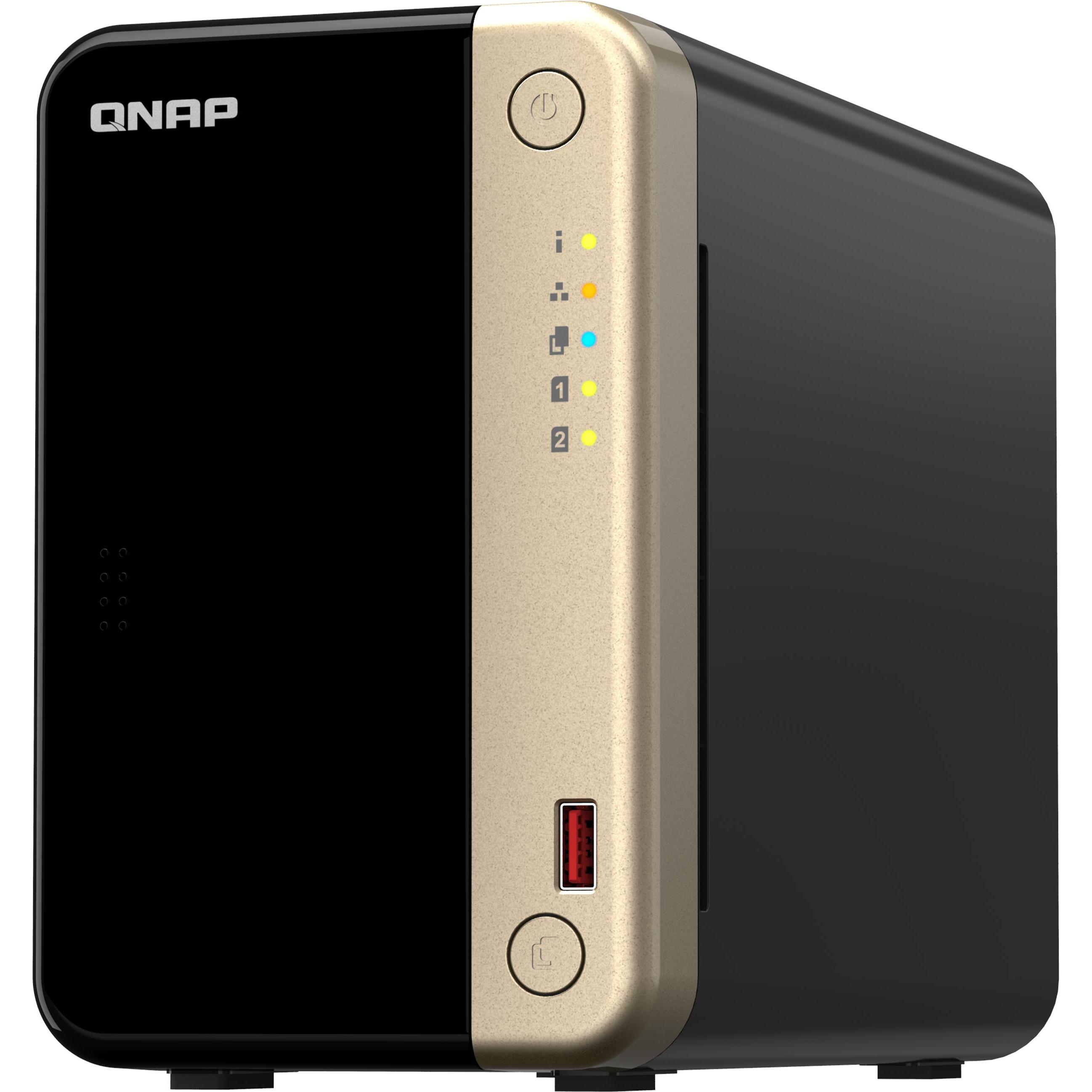 QNAP TS-264-8G (0 TB), NAS, Schwarz
