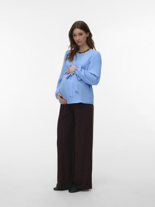 Immagine prodotto Mamalicious Normal geschnitten Rundhals Elastische Bündchen Puffärmel Top Bluse (L)