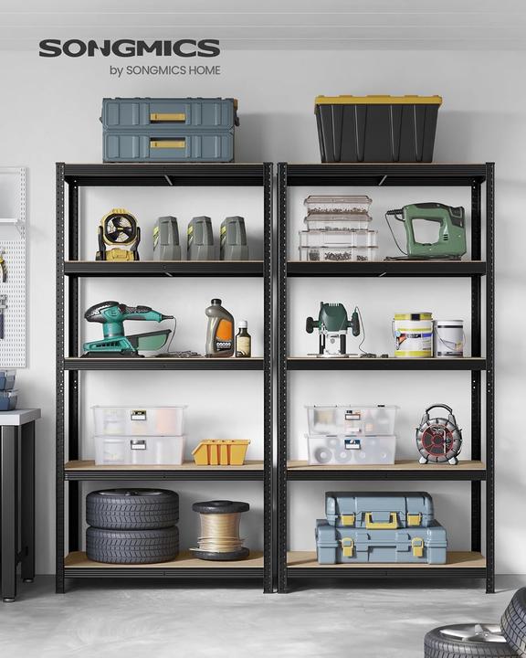 Produktbild Songmics Schwerlastregale Stahlgestell Verstellbare Ablagen, 50 x 100 x 200 cm, Schwarz