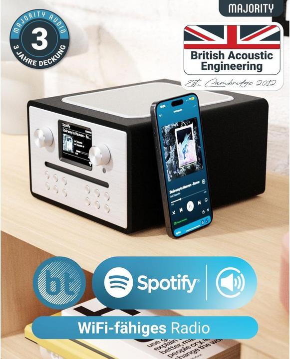 Produktbild Majority UKW-Radio & CD Player (DAB+, FM, Internetradio, Bluetooth, WLAN)