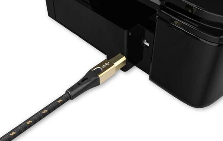 Actual product image Oehlbach USB cable USB 2.0 USB-A male, USB-B male 7.50 m Black/Gold D1C (7.50 m, USB 2.0)