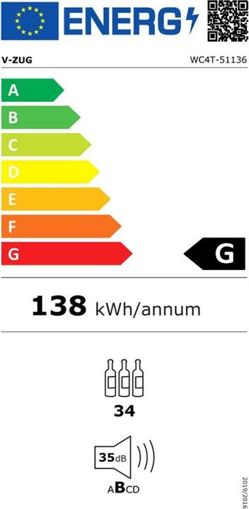 Energie-Label V-Zug Kühl-/Gefriergerät WineCooler UCSL