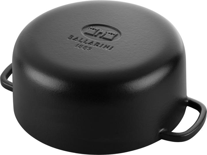 Actual product image Ballarini Cocotte BELLAMONTE 20 cm round 2.5 litre cast iron roaster black (20 cm, Casserole + Stewpot, Cast iron)