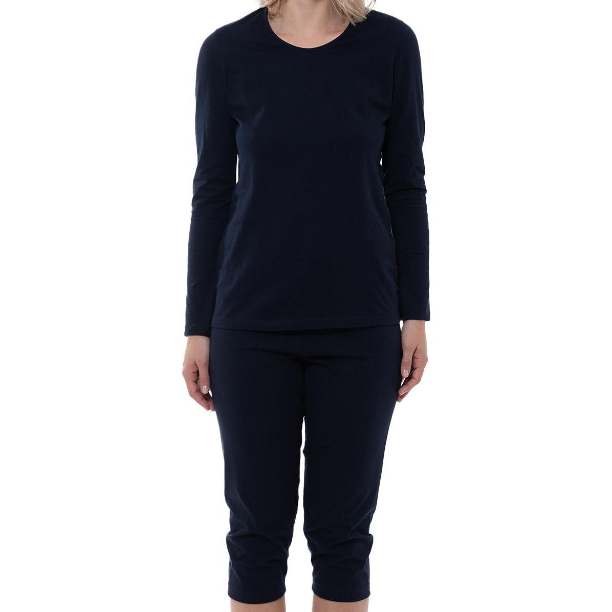 Thumbnail - Ammann, Damen, Pyjama, Organic Cotton Schlafanzug Langarm, Blau, (42)