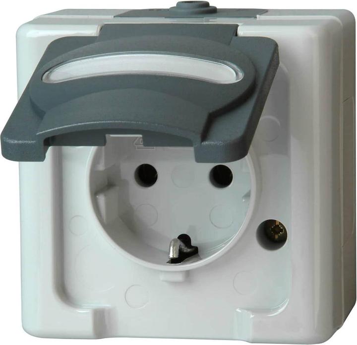 Actual product image Kopp Blue Electric Surface-Mounted Damp-Proof Socket Outlet