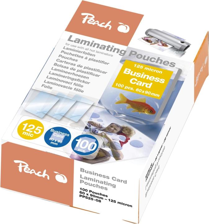 Actual product image Peach Laminating film business card (Special, 100 pcs., 125 µm)