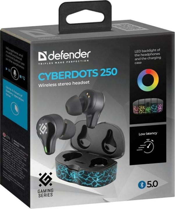 Image du produit Defender Casque Sans Fil Cyb Erdots 250 (NC, 4 h, Sans fil)