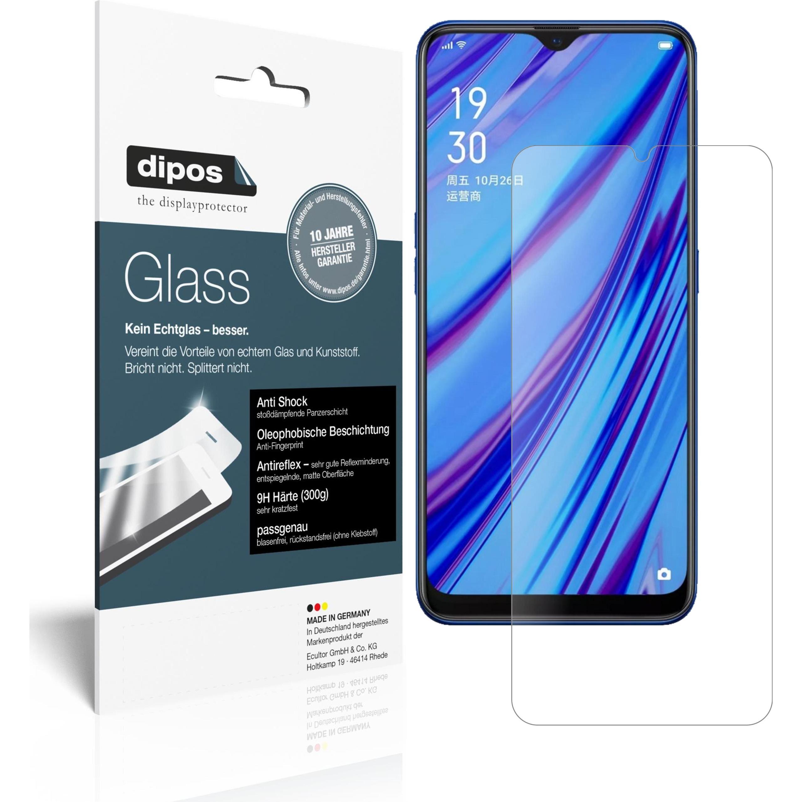 Dipos Displayschutz Anti-Shock (2 Stück, Oppo A9), Smartphone Schutzfolie, Transparent