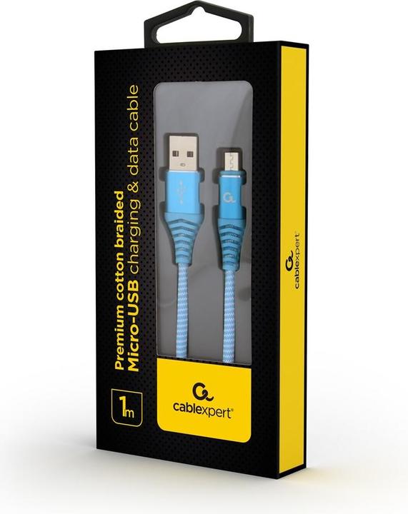 Produktbild Gembird CC-USB2B-AMMBM-1M-VW USB Kabel USB 2.0 Micro-USB B USB A Türkis (1 m, USB 2.0)