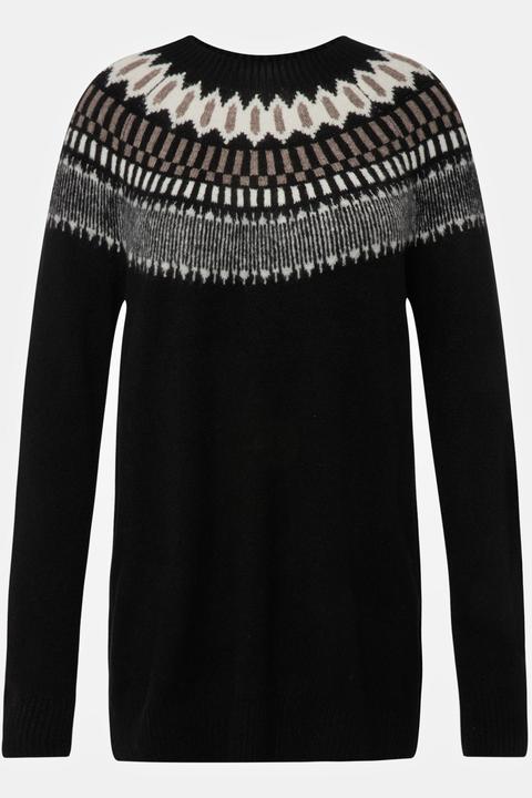 Produktbild Ulla Popken Norweger-Pullover, Rundhals, Langarm, weicher Feinstrick (54, 56)