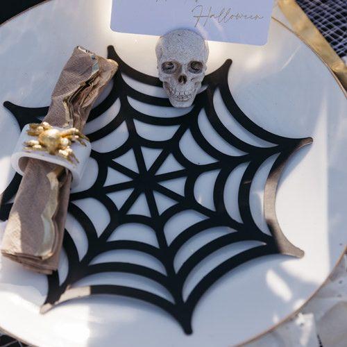 Image du produit Artifete Set de 3 Toiles d'Araignée Papier Noir 10,5cm/21,5cm/37,5cm