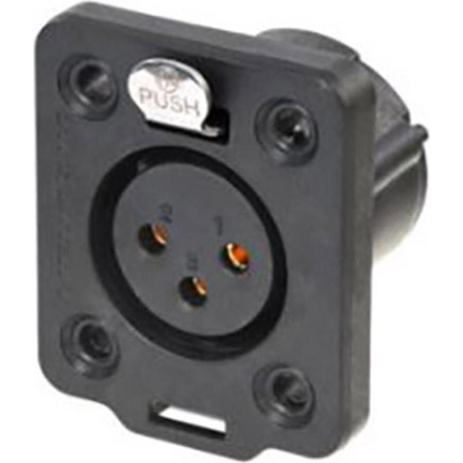 Neutrik NC3FDX-TOP 3-Pol Einbaubuchse, Audio Stecker, Schwarz