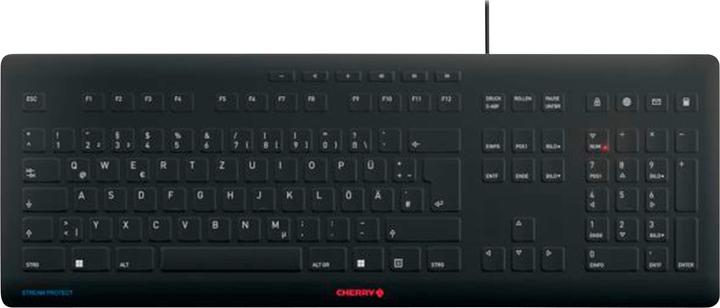 Actual product image CHERRY TAS STREAM PROTECT KEYBOARD Corded DE-Layout black (DE, Cable)