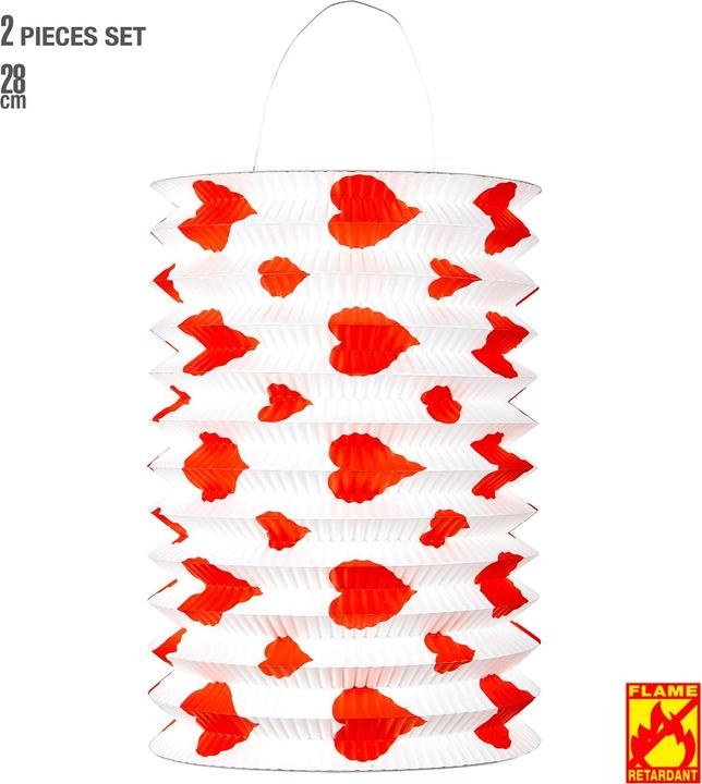 Actual product image Widmann Rote Herzen Lampion (2 pcs.)