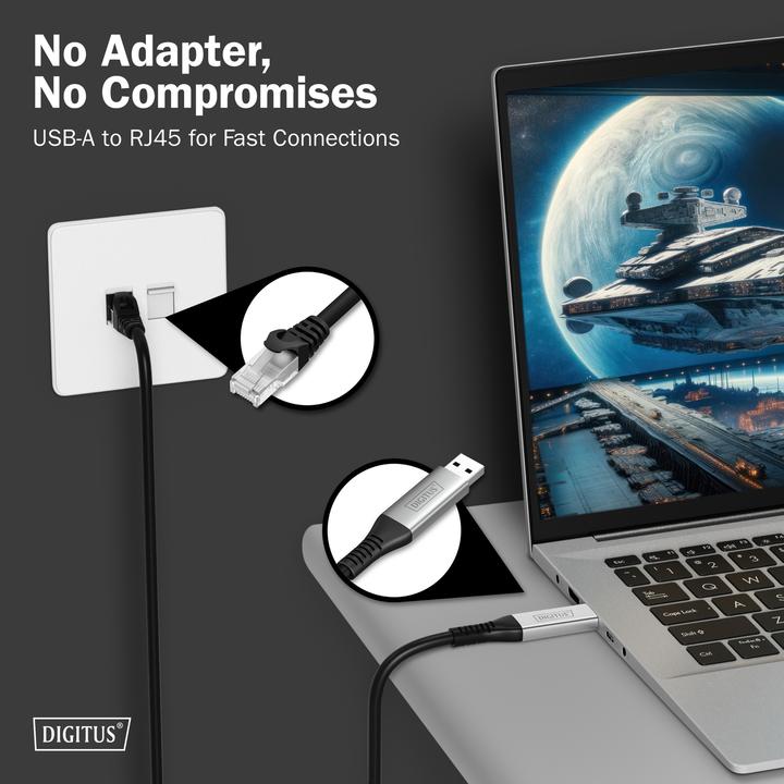 Image du produit Digitus Câble USB 3.2 Gen1 - RJ45 Ethernet, 1Gbit/s, 5m (S/FTP, S/STP, CAT6a, 5 m)