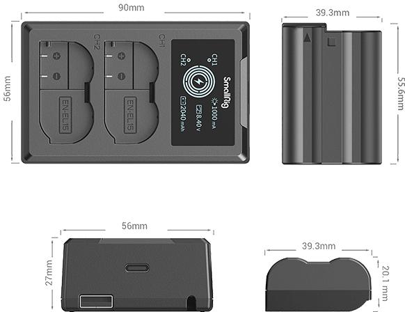 Actual product image SmallRig EN-EL15 battery and charger kit (Camera battery)