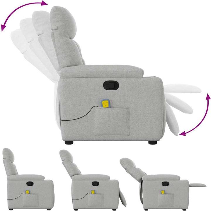 Immagine prodotto vidaXL Sedia da massaggio in tessuto grigio nuvola