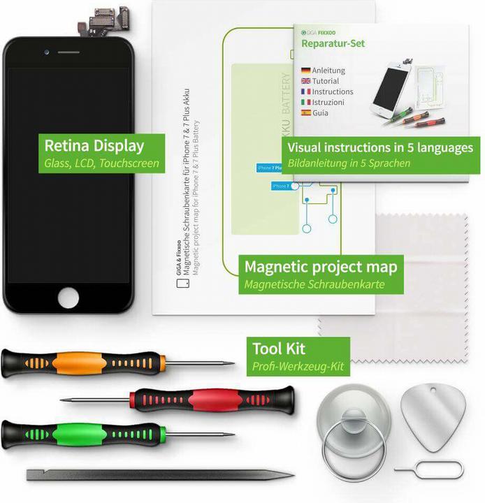 Actual product image Giga Fixxoo iPhone 7 Display Complete Set (Display, iPhone 7)