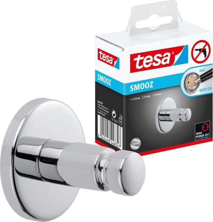 Actual product image tesa SMOOZ towel hook incl. adhesive solution without drilling