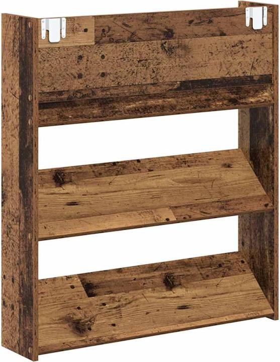 Actual product image vidaXL Schuhregal Wandmontage Altholz-Optik 80x18x90 cm Holzwerkstoff (80 x 18 x 90 cm)