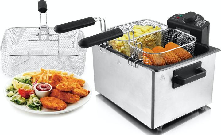 Produktbild Emerio DF-107090, Deep fryer, 5 L, Single, Black, Stainless steel, Rotary, Stand-alone