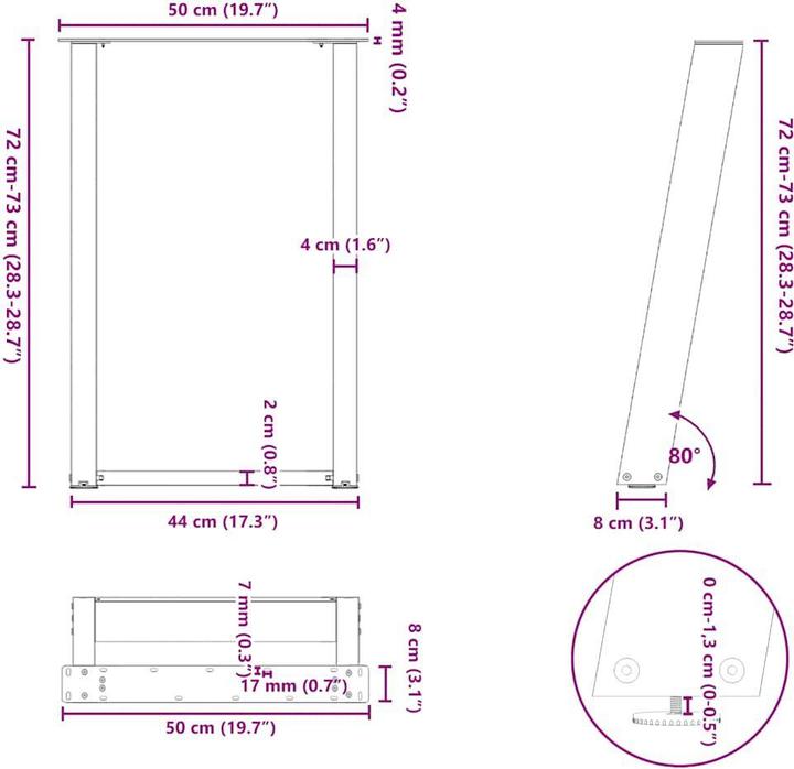 Image du produit vidaXL Esstischbein