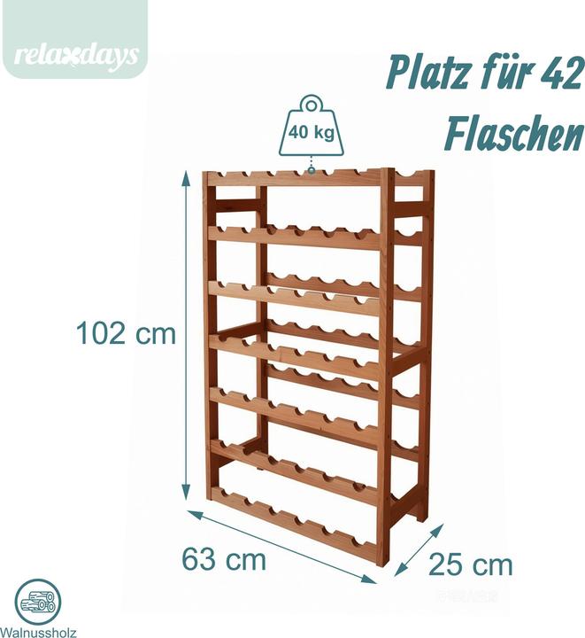 Actual product image Relaxdays winerack (63 x 25 x 102 cm)