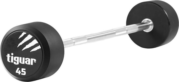 Tiguar Langhantel gerade, mit gerändeltem Griff, langlebig & rutschfest (1 x 45 kg)