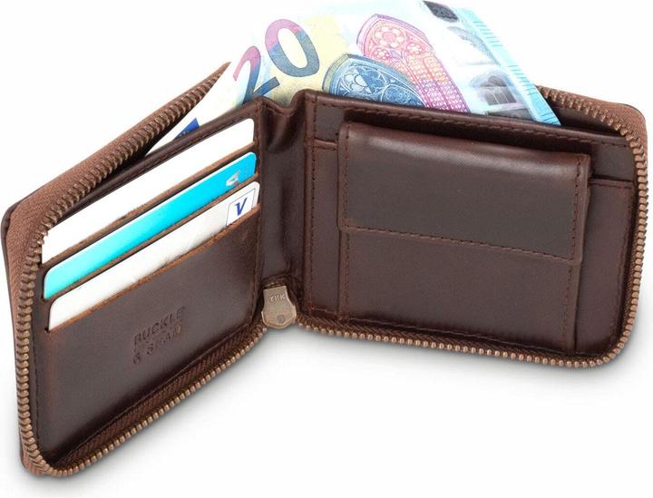 Actual product image Buckle & Seam Leather Wallet Grind
