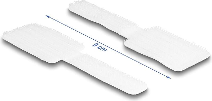 Produktbild Delock Klettkabelbinder selbstklebend Weiss 90 mm x 24 mm (Klettkabelbinder, 90 mm, 10 Stk.)