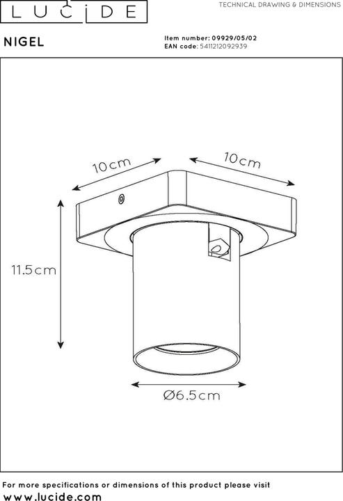 Image du produit Lucide Nigel (320 lm, GU10)