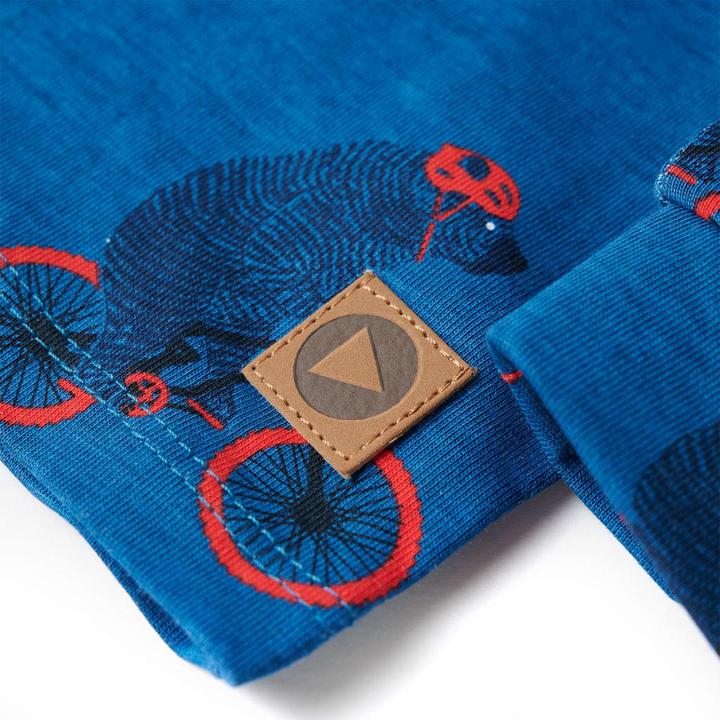 Produktbild vidaXL Kinderpyjama mit Langen Ärmeln Petrolblau 92,Material: 100 (92)