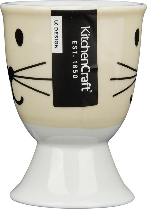 Produktbild Kitchen Craft KitchenCraft Porcelain Egg Cup, Cat Face Design, Labelled