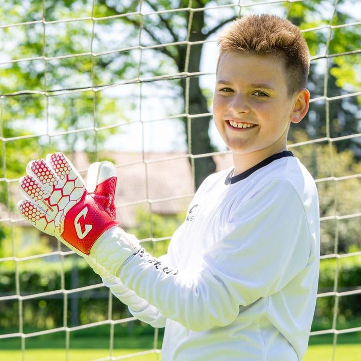 Produktbild Catch & Keep Fussballhandschuhe Kralle Junior Pro 3.0 Gr. 6 Rot Torwart Keeper Goalie Handschuhe (6)