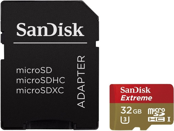 SanDisk Extreme microSDHC (32 GB, microSDHC, U3, UHS-I)