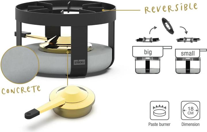 Produktbild Stöckli Käsefonduegarnitur Pilatus Stone Classic ø 22 cm (Käsefondue)