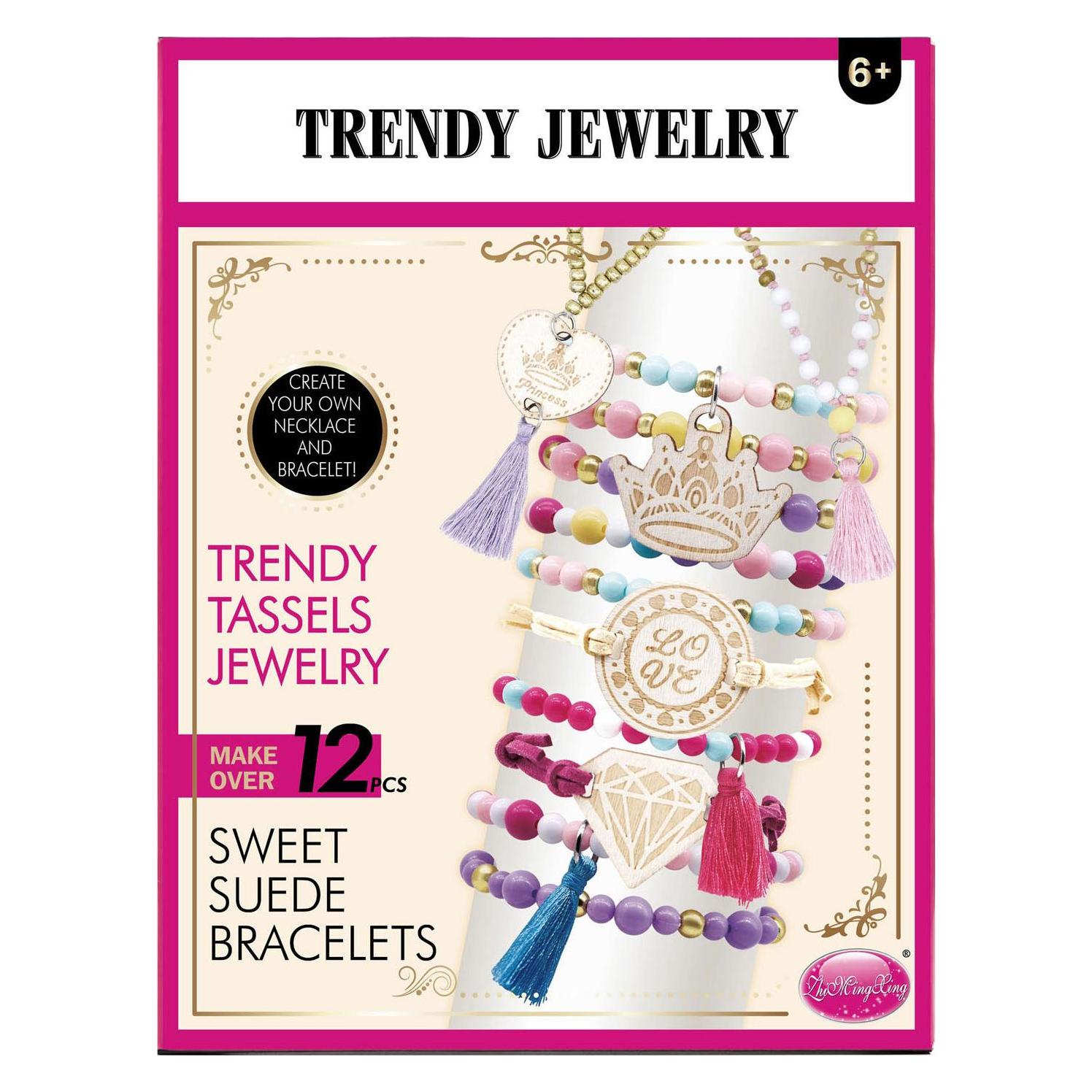 Trendy Schmuckset Süsse Wildlederarmbänder