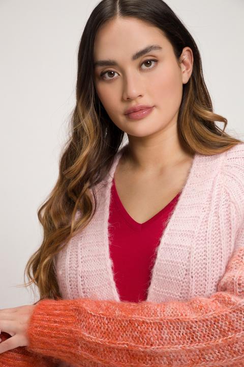 Actual product image Ulla Popken Ombre Stripe Open Front A-line Fit Cardigan Sweater (54)