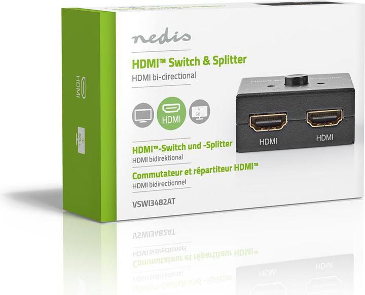 Produktbild Nedis HDMI T Schalter 3-Port Port(s) 1x HDMIT Eingang / 2X HDMIT Eingang 1x HDMIT Ausgang / 2X HDMIT