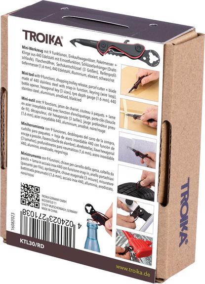 Actual product image Troika PARCEL CUT & CART Multi-outil avec 9 fonctions, noir/rouge (9 Functions)