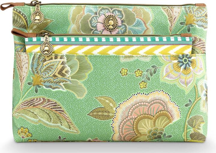 Image du produit PIP Studio Caryn Kosmetiktasche Kombi Matata grün 26x7.5x18cm/22x1x13cm
