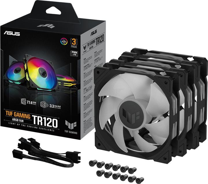 Image du produit ASUS Ventilateur TUF GAMING TR120 FAN ARGB BLK 3IN1 (120 mm, 3 x)