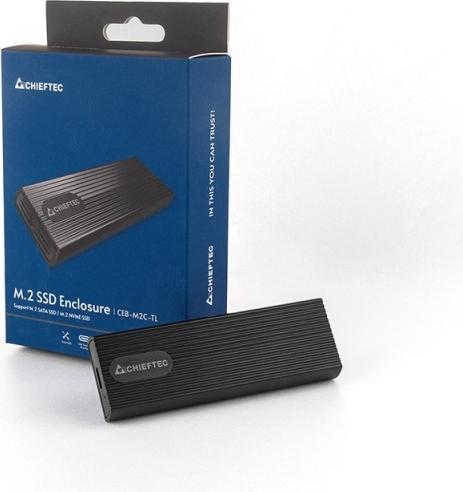 Produktbild Chieftec SSD M.2 PCIe NVMe/S-ata SSD Enclosure Tool-Less (M.2 2230, M.2 2242, M.2 2260, M.2 2280)